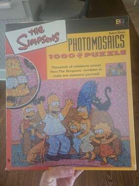 The Simpsons Photomosaics 1000 Piece Puzzle by Robert Silvers New in Original Pa
